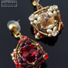 Red time bomb earrings