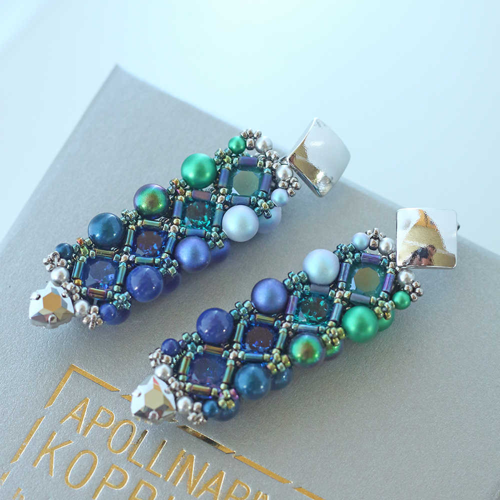 Byzantium earrings Green / Blue - pikapolina